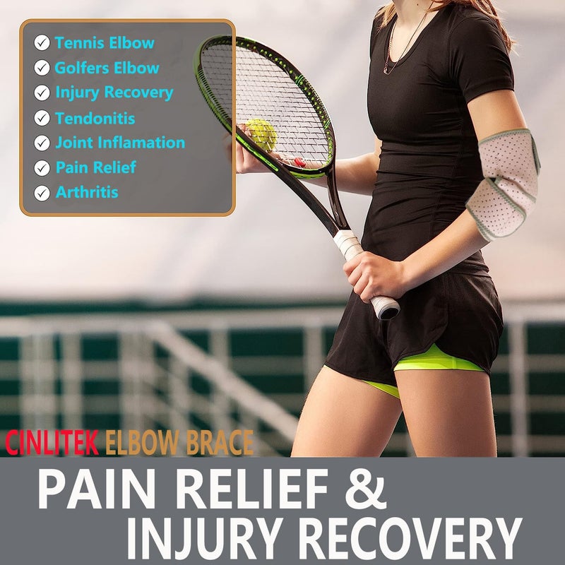 CINLITEK ‌ Adjustable Elbow Brace for Men & Women - Instant Pain Relief for Tennis Elbow, Golfer’s Elbow, Tendonitis & Arthritis - Advanced Support for Weightlifting, Gym, Sports Injury Recovery & Daily Use - Image 2